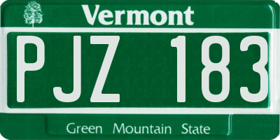 VT license plate PJZ183