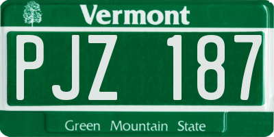 VT license plate PJZ187