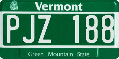 VT license plate PJZ188