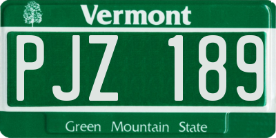 VT license plate PJZ189