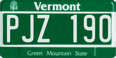VT license plate PJZ190
