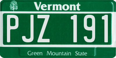 VT license plate PJZ191