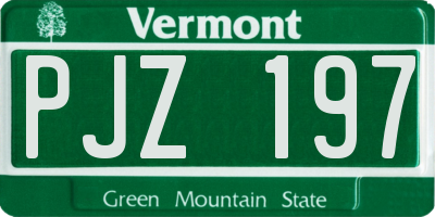 VT license plate PJZ197