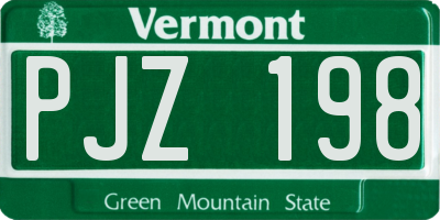 VT license plate PJZ198