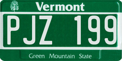 VT license plate PJZ199