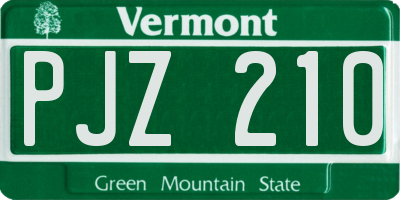 VT license plate PJZ210