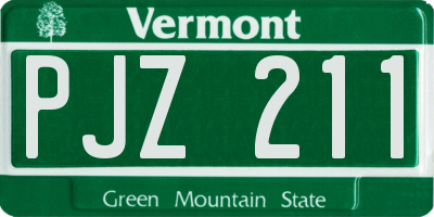 VT license plate PJZ211