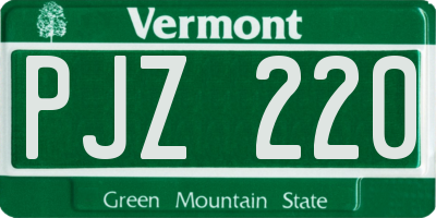 VT license plate PJZ220