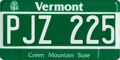 VT license plate PJZ225