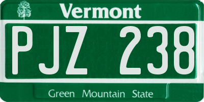 VT license plate PJZ238