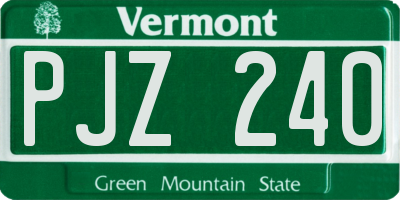 VT license plate PJZ240