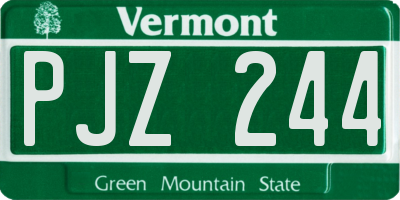 VT license plate PJZ244
