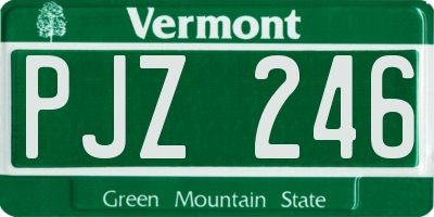 VT license plate PJZ246