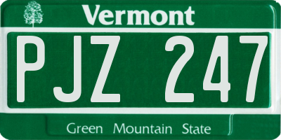 VT license plate PJZ247
