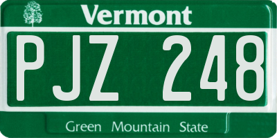 VT license plate PJZ248