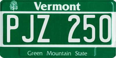 VT license plate PJZ250