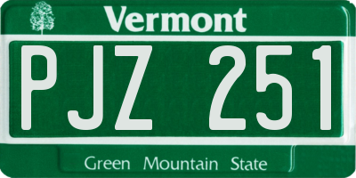 VT license plate PJZ251