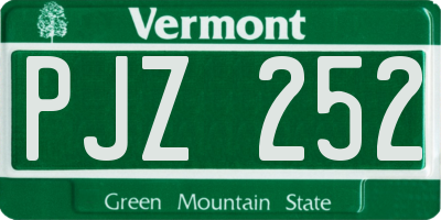 VT license plate PJZ252