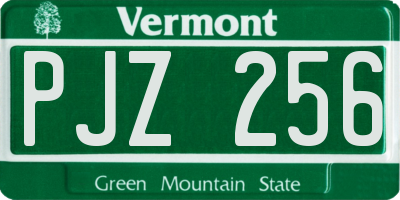 VT license plate PJZ256