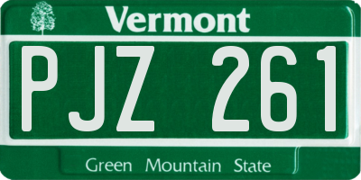 VT license plate PJZ261