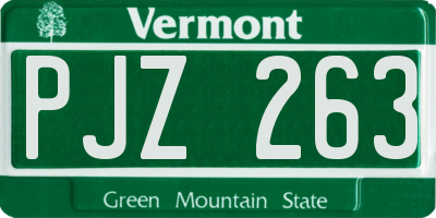 VT license plate PJZ263