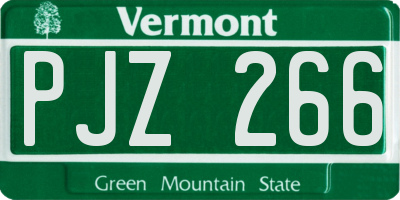 VT license plate PJZ266