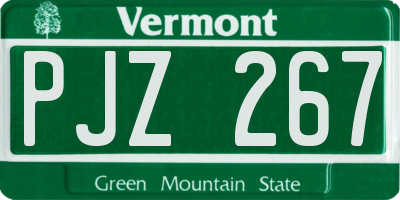 VT license plate PJZ267