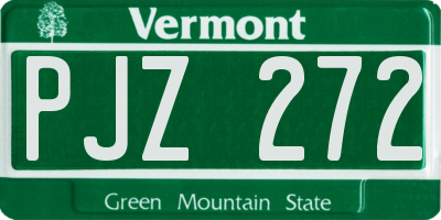 VT license plate PJZ272