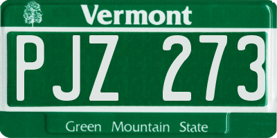VT license plate PJZ273