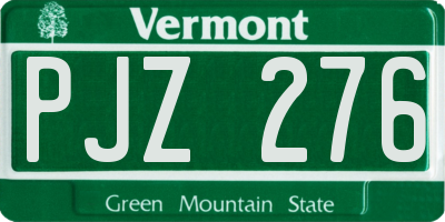 VT license plate PJZ276
