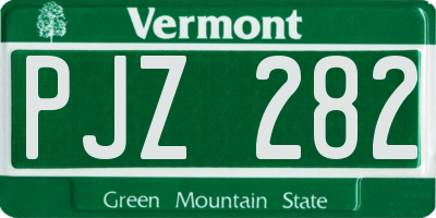 VT license plate PJZ282