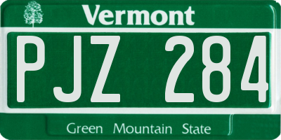 VT license plate PJZ284