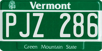 VT license plate PJZ286