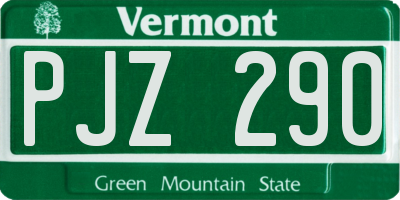 VT license plate PJZ290