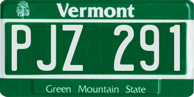 VT license plate PJZ291