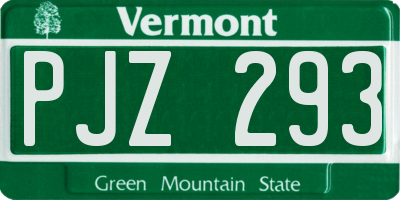 VT license plate PJZ293
