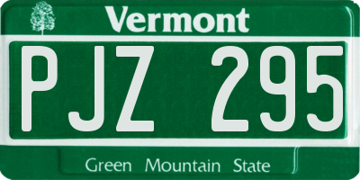VT license plate PJZ295