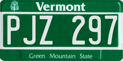 VT license plate PJZ297