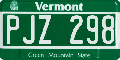 VT license plate PJZ298