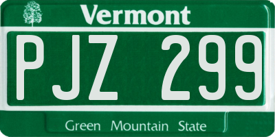 VT license plate PJZ299
