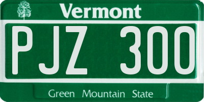 VT license plate PJZ300