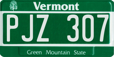 VT license plate PJZ307
