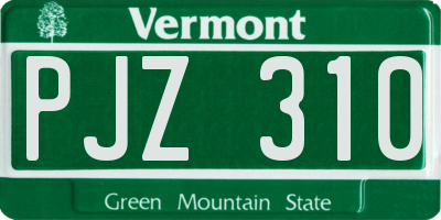VT license plate PJZ310