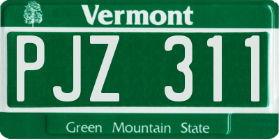 VT license plate PJZ311