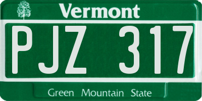 VT license plate PJZ317