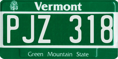 VT license plate PJZ318