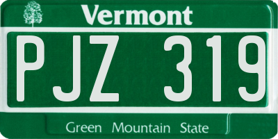 VT license plate PJZ319