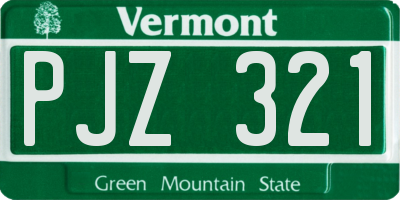 VT license plate PJZ321