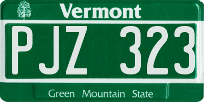 VT license plate PJZ323