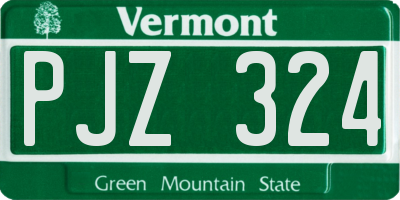 VT license plate PJZ324